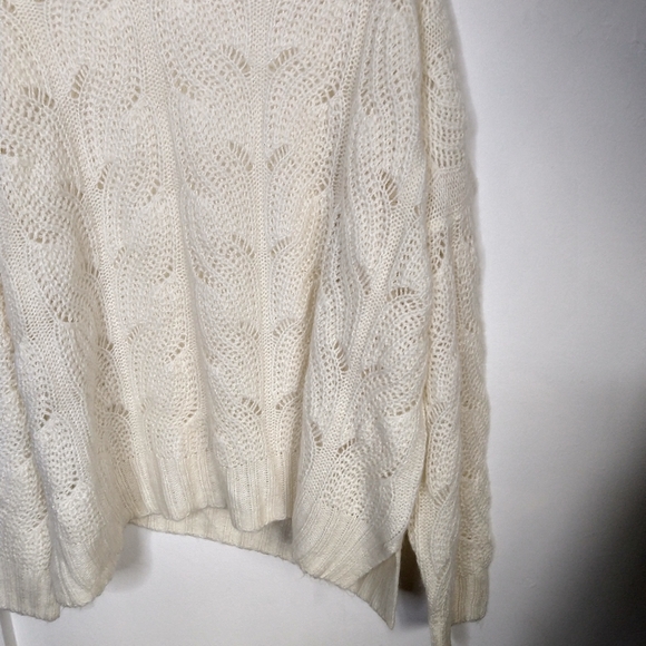 J.CREW Pointelle Cable Chunky Knit Sweater Ivory - Picture 5 of 7